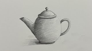 How to Draw a 3D Teapot with Pencil | Pencil Shading Drawing