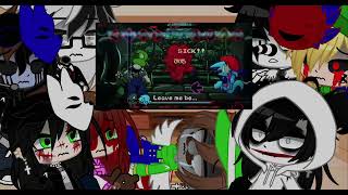 Creepypasta reacts to Alone V2 Lyrics Ft. Beta Luigi || Creepypasta || GC || Mario's Madness V2 ||