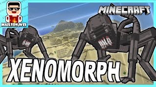 Scary looking Alien had invaded My Minecraft World! Xenomorph Addon Review