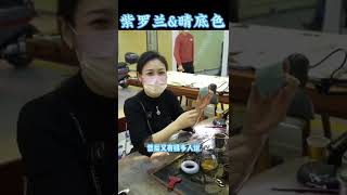 (2)20W双收甜蜜清晰的紫罗兰与晴底葡萄肉#翡翠 #翡翠玉 #翡翠手鐲 #翡翠手镯