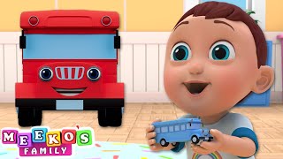 Baby Meeko's Bus Song - Wheels On The Bus | Meeko's Family Kids Songs