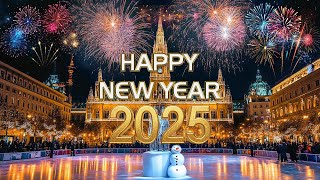 Happy New Year 2025 And Merry Christmas 🔥 Beautiful Fireworks Snowy Christmas \u0026 Best Instrumental