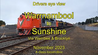 Drivers eye view, Warrnambool to Sunshine via Werribee, A66, Nov 2023