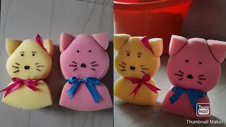 how to make kitty simple and easy craft making sponge doll