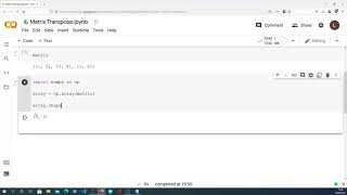 Python Shorts - Transposing a Matrix (Numpy, PyTorch)