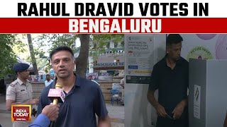 Team India coach Rahul Dravid votes in Bengaluru | Lok Sabha Election phase 2 voting
