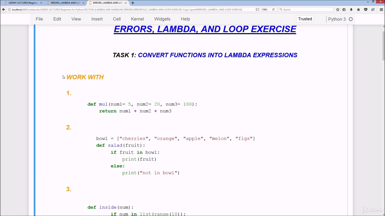 #31 Python Tutorial-Python Tutorial For Beginners|Errors ,lambda,and ...