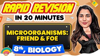 Microorganisms: Friend and Foe - Rapid Revision in 20 Minutes🔥|| Biology, Class 8th 📚