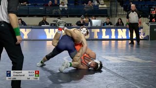 141lbs Josh Koderhandt (Navy) vs Dylan Chappell (Bucknell)