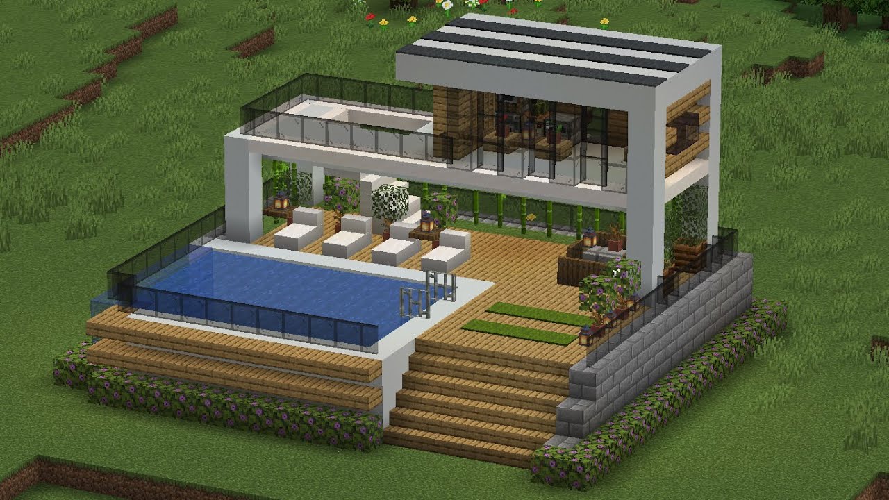 Modern Pool House Minecraft