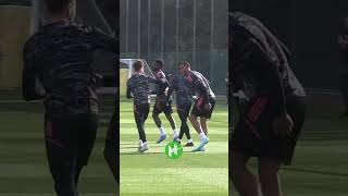 Gabriel screaming at Fabio Vieira in Arsenal training! 😂 #shorts