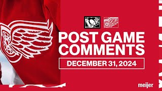 Jonatan Berggren, Alex Lyon, Todd McLellan Post Game Comments vs PIT | Dec. 31, 2024