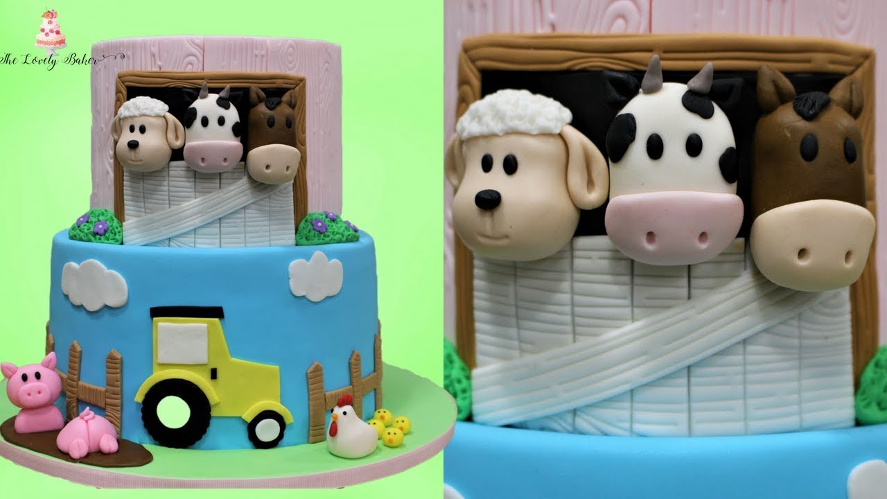 Barnyard Animal Farm Cake Tutorial! - YouTube