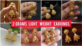 2 grams light weight gold earrings designs || Shine Bright: The Latest Gold Earrings Trends of 2024\