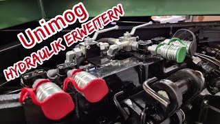 Hydraulik erweitern mit  3 Wege Blockkugelhahn | Hier am Unimog , doch das Prinzip ist universal