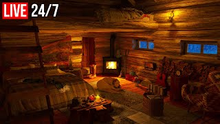 🔴 Deep Sleep in a Cozy Winter Hut with Relaxing Blizzard from Insomnia - Live 24/7