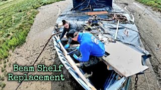 Ep 133 Replacing The Boats Beam Shelf On A 80 Year Old Boat #boatrestoration