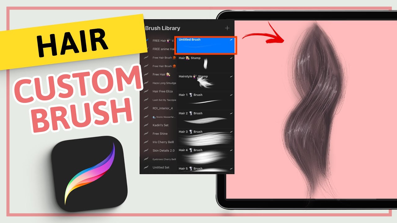 Create Hair Brush In Procreate Quickly Procreate Tutorial Youtube