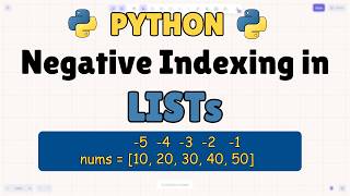 Negative Indexing in List | Python List | python data structures