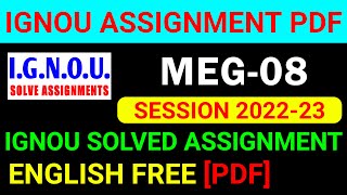 MEG-08 Solved Assignment 2022-23 in English, MEG 8 Solved Assignment 2023, MEG 8 Assignment