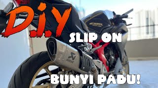 DIY : CBR250RR Slip On Akrapovic | Full System vs Slip On | Bunyi Bass padu!