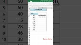 Convert Unit in Excel | Excel Tips | Tutor Joes