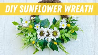 How to Make a Summer Sunflower Wreath/ Easy DIY Wreath Tutorial #wreathmaking