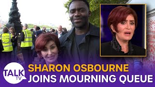 Sharon Osbourne meets royal mourners in the queue at Westminster