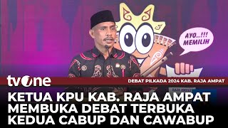 Ketua KPU Buka Debat Terbuka Kedua Calon Bupati dan Wakil Bupati Kab. Raja Ampat 2024 | tvOne