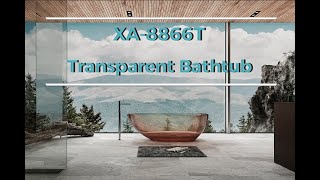 Transparent Bathtub Manufacturer - T\u0026W Colored Solid Surface Clear Resin Bathtub XA-8866T