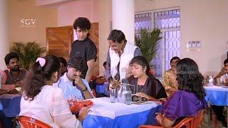 Raghanna Brilliantly Solved Match Stick Problem In Canteen | Aata Hudugata Kannada Movie Scene