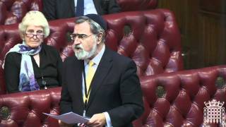 Chief Rabbi Lord Sacks speaks on Christians in the Middle East - House of Lords