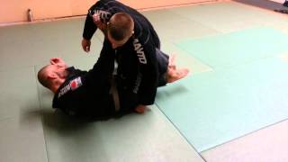 roll over shoulder sweep from half guard