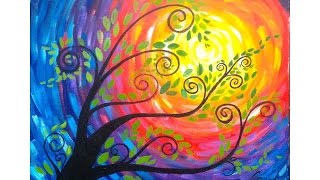 Whimsical Tree Beginner Acrylic Painting | TheArtSherpa