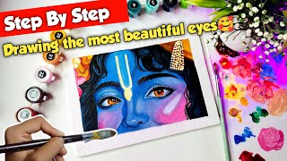 Krishna Eyes Drawing 🥰 | Acrylic Painting