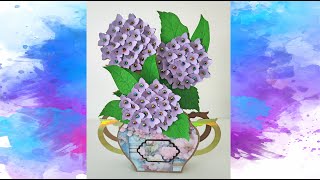 Hydrangea vase 3D card