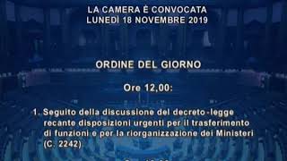 Roma - Camera - 18^ Legislatura - 261^ seduta (18.11.19)
