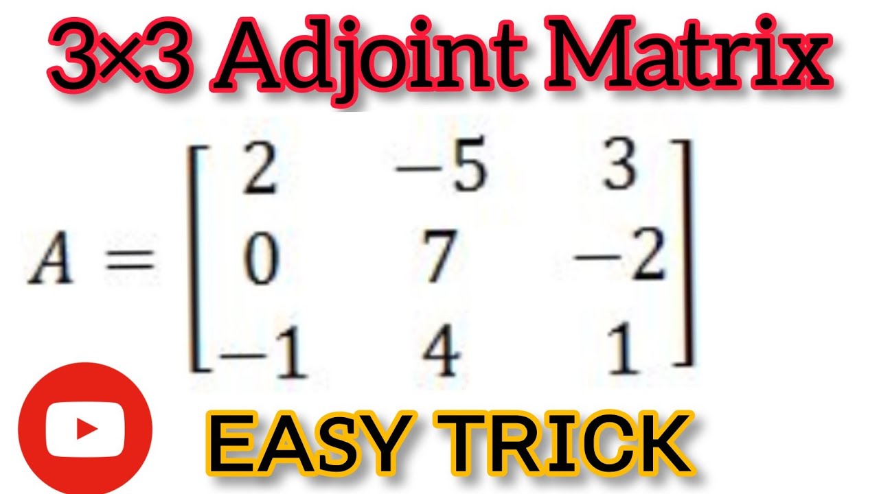 #Matrix Tricks To Find Adjoint Of Matrix - YouTube