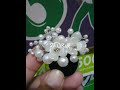 Bros bunga, white pearl beading brooch