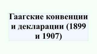 Гаагские конвенции и декларации (1899 и 1907)