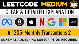 Leetcode MEDIUM 1205 - FULL JOINs in SQL - Monthly Transactions 2 | Everyday Data Science