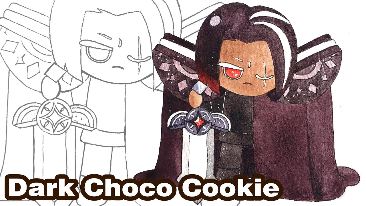 How To Draw Dark Choco Cookie | Cookie Run Kingdom | Drawing Tutorial ...