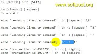 tr command examples in Unix