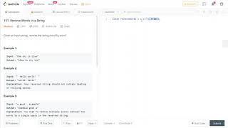 LeetCode 151. [Medium] Reverse Words in a String
