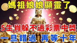 媽祖娘娘顯靈了！1月14號，這5個生肖躲不過彩票中大獎，正財橫財一發再發，有錢有福金滿屋！錯過再等10年！【梵心若素】#生肖 #運勢 #風水 #財運 #命理