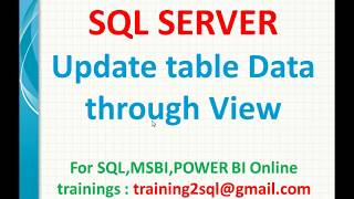 Update data through view in SQL | view data update in SQL | SQL view updates