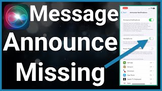 How To Fix Announce Messages With Siri Is Missing