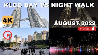 [4K] KLCC Petronas Twin Towers Walking Tour Day And Night | With Captions | Relaxing Music