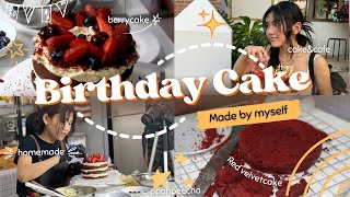 Make my birthday cake ทำเค้กวันเกิด ให้ตัวเองกัน! ด้วยเค้กเรทเวลเวท Birthday cake vlog | ppanpeecha