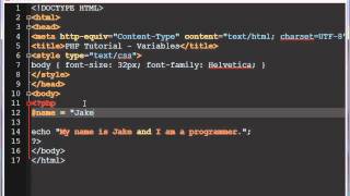 PHP Tutorial - 1 - Variables